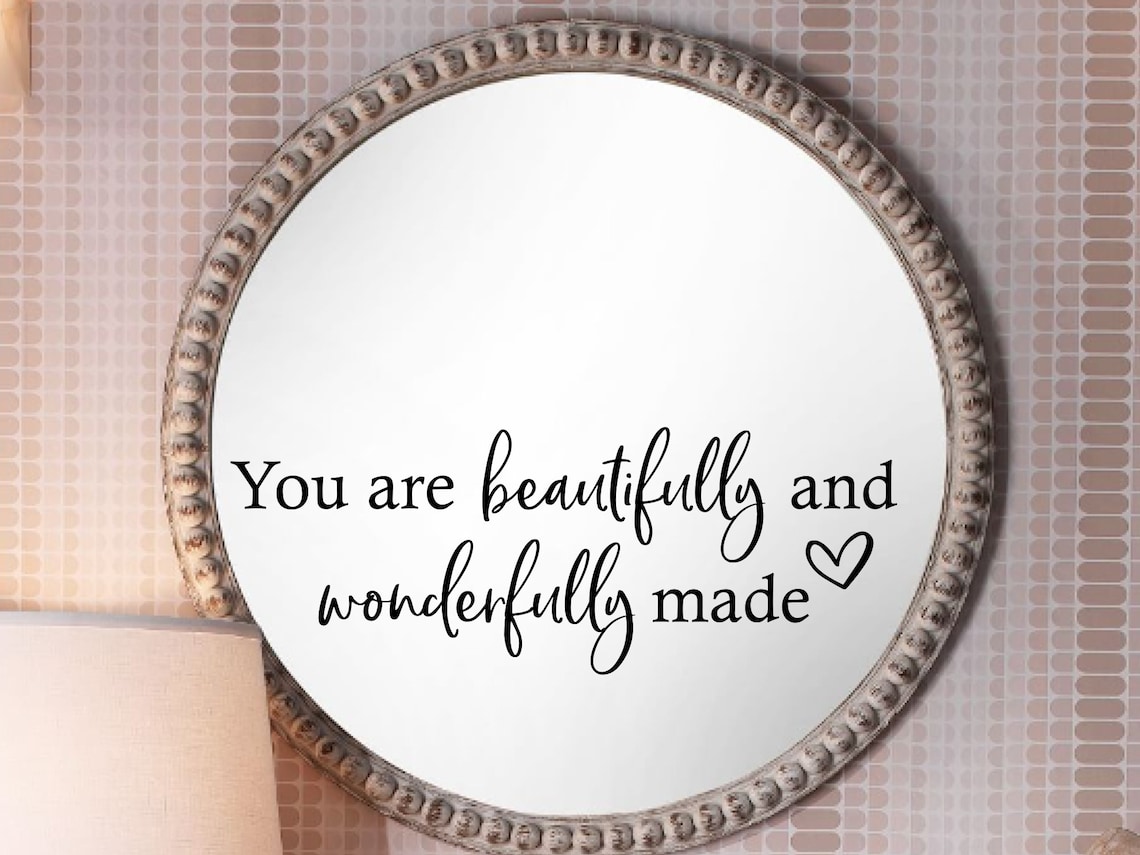 You Are Beautifully and Wonderfully Made Wall Decal Mirror - Etsy