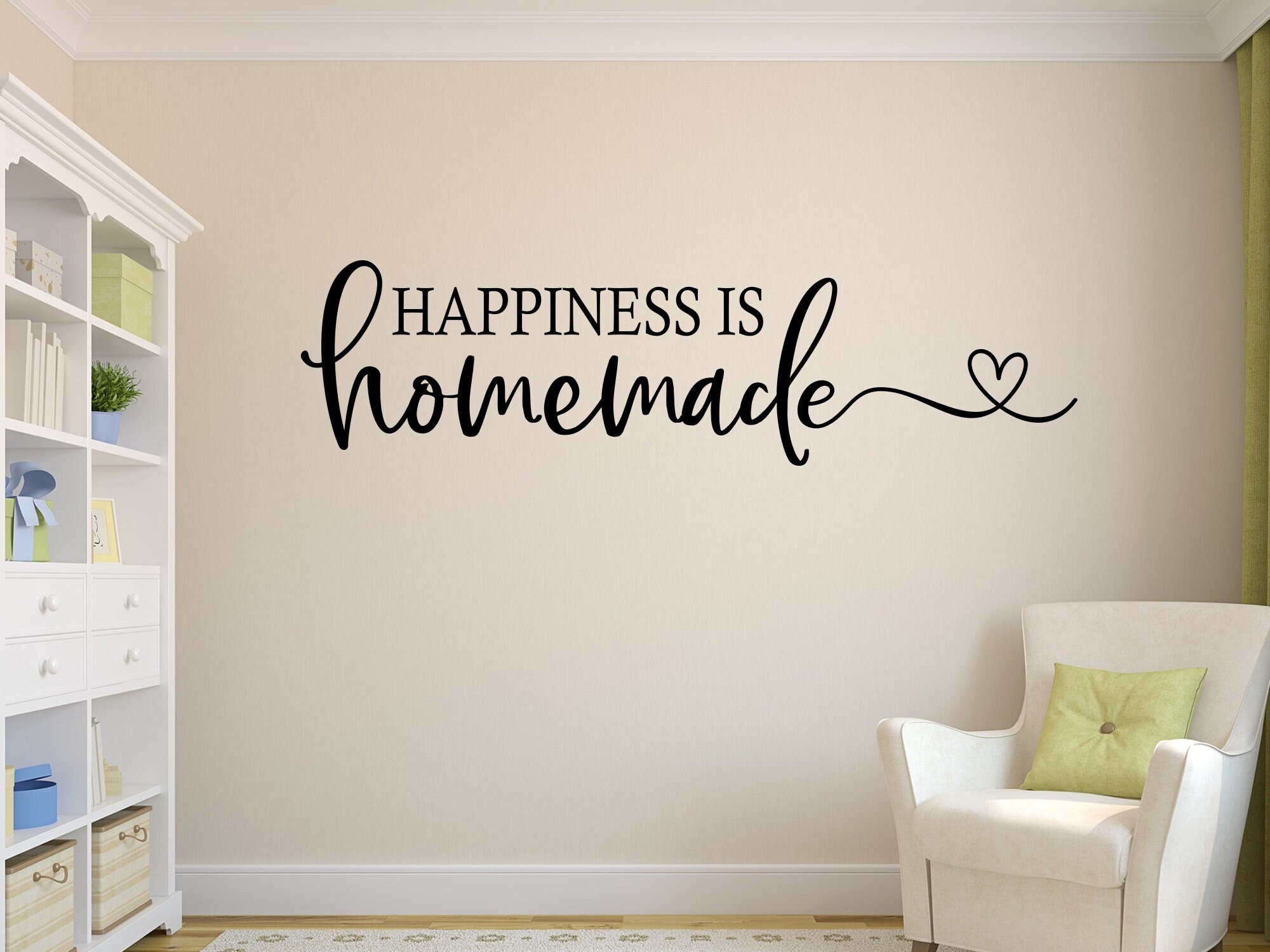 Calcomanía de vinilo con letras para pared de cocina, palabras La felicidad es algo hecho en casa, calcomanía decorativa para comedor de granja - México Calcomanía de vinilo con letras para pared de cocina, palabras La felicidad es algo hecho en casa, calcomanía decorativa para comedor de granja - México