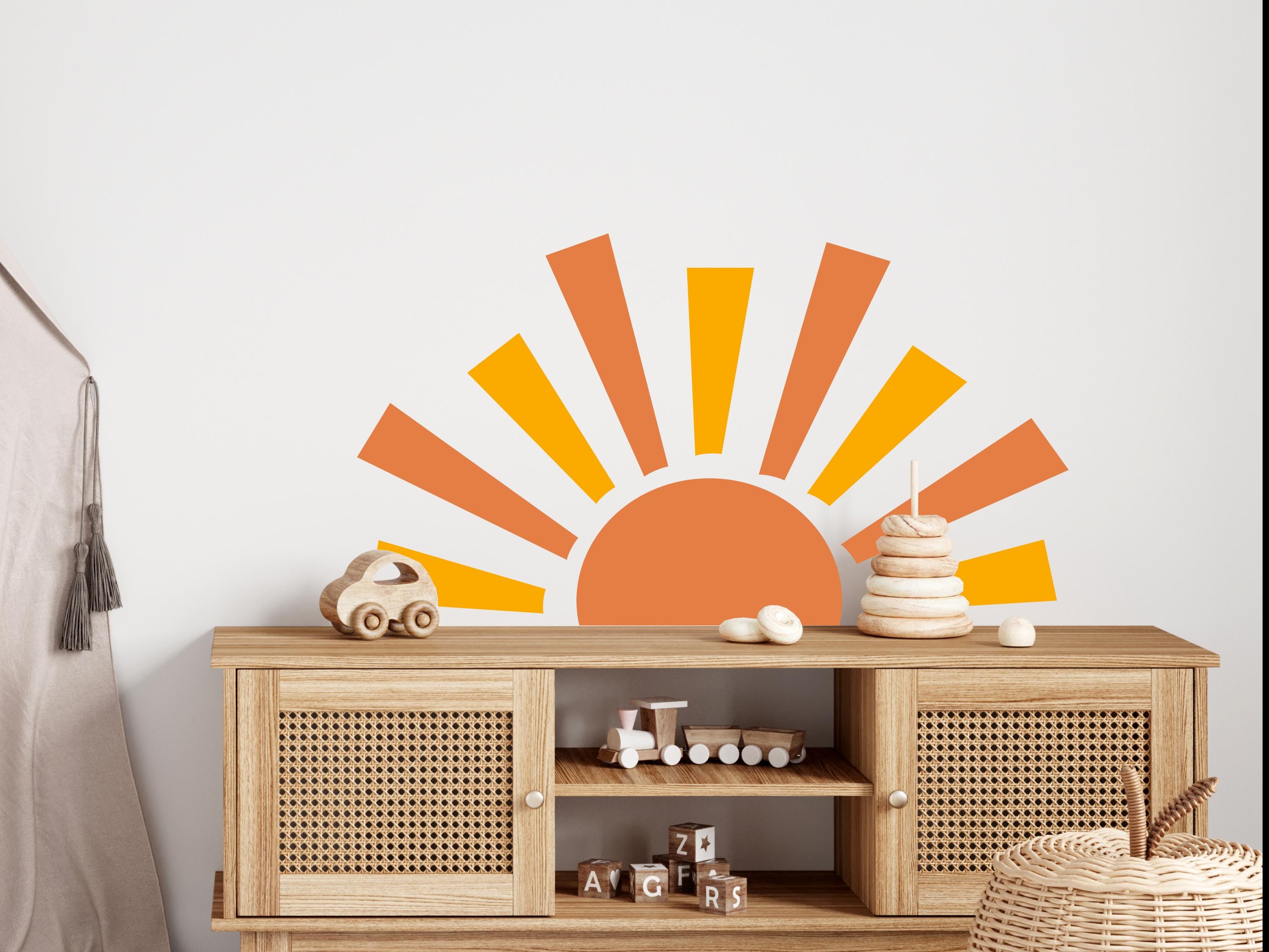 Boho Half Sun Wall Decal: Two-color Vinyl Nursery Decor - Etsy