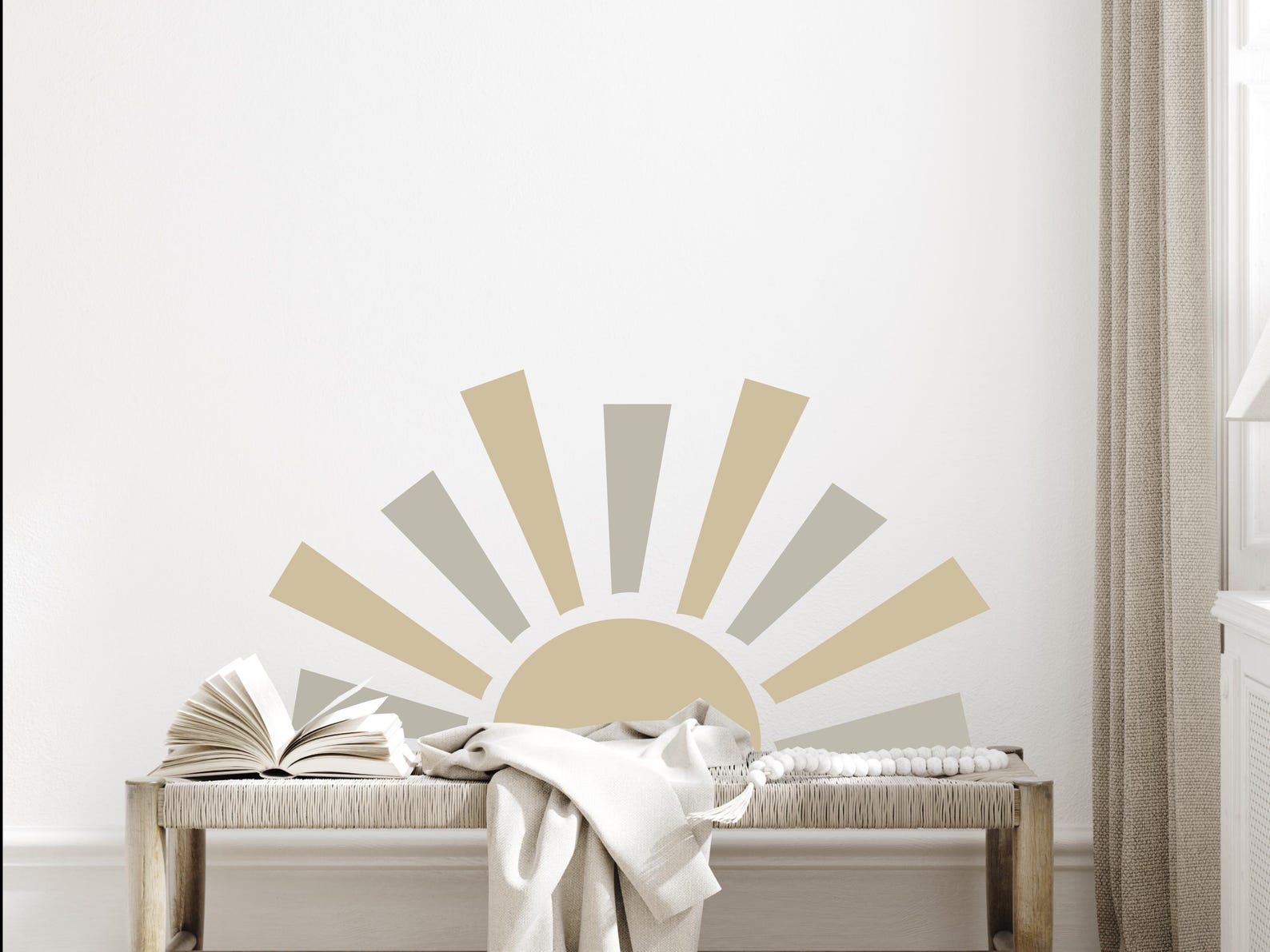 Boho Half Sun Wall Decal: Two-color Vinyl Nursery Decor - Etsy
