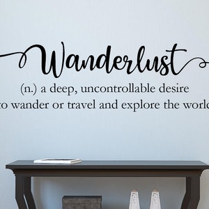 Wanderlust wall decal Wanderlust definition Travel wall decal Wanderlust decal Travel wall decor Travel quote Wanderlust quote image 2