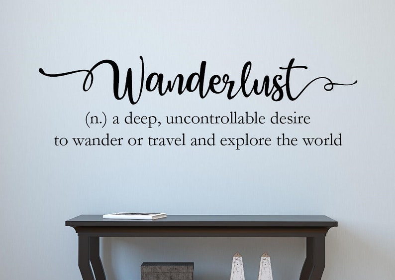 Wanderlust wall decal Wanderlust definition Travel wall decal Wanderlust decal Travel wall decor Travel quote Wanderlust quote image 2