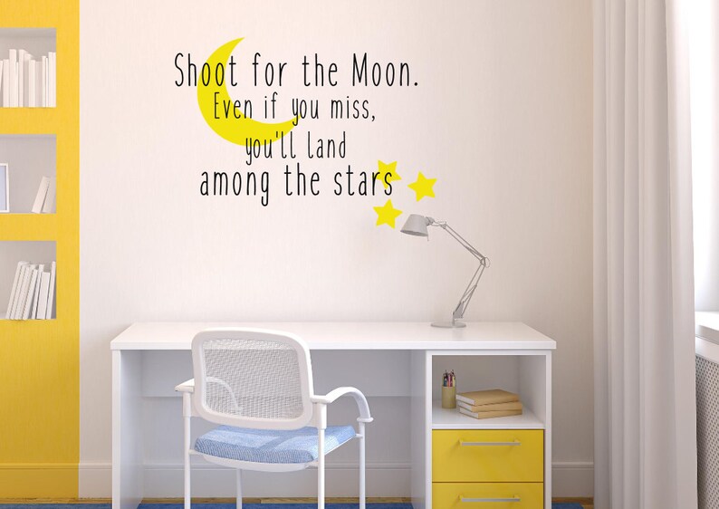 Shoot for the Moon Wall Art Shoot for the Moon Vinyl Nursery Etsy