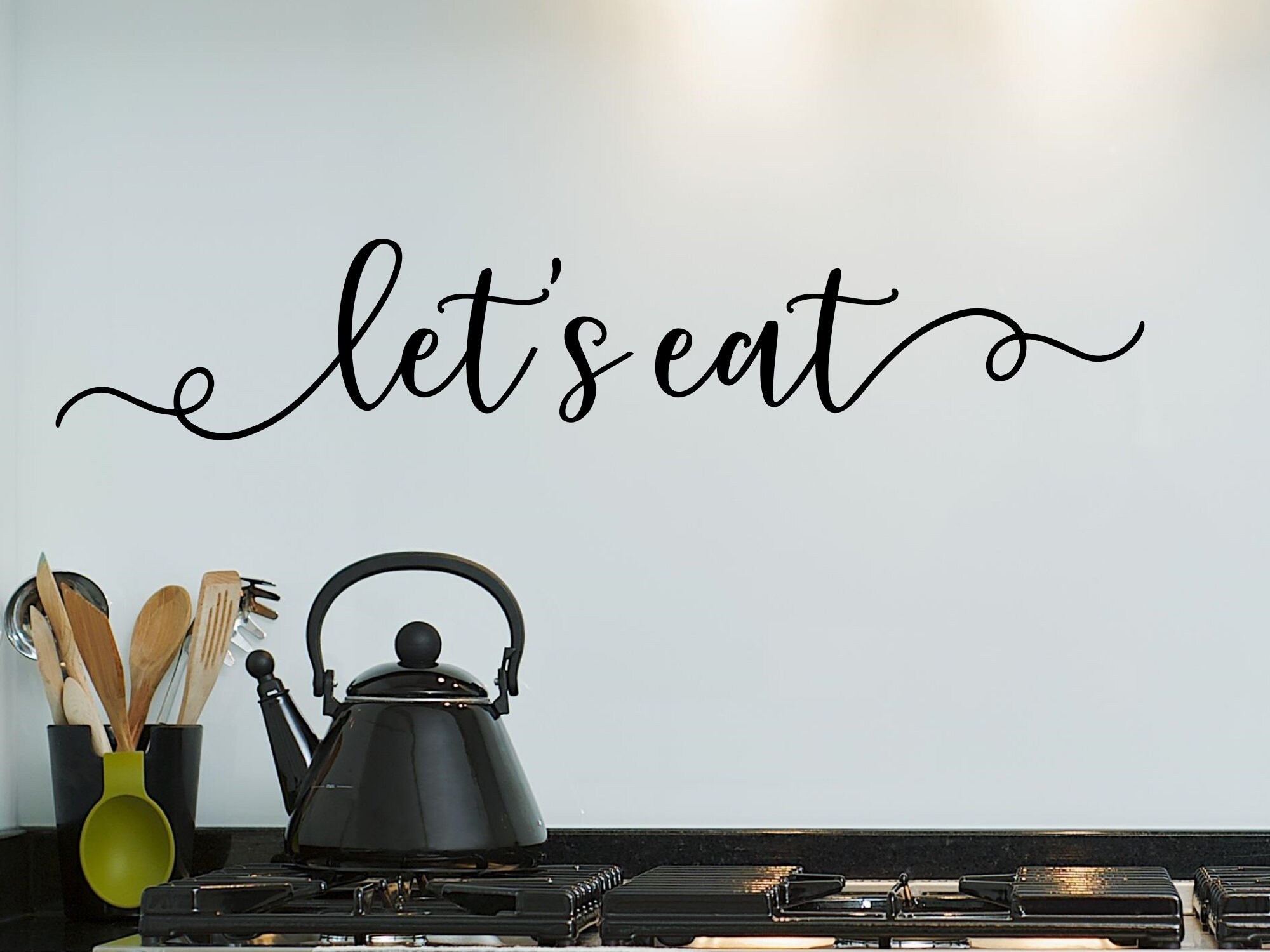 Let's Eat Wall Decal Let's Eat Decal Kitchen Wall Etsy