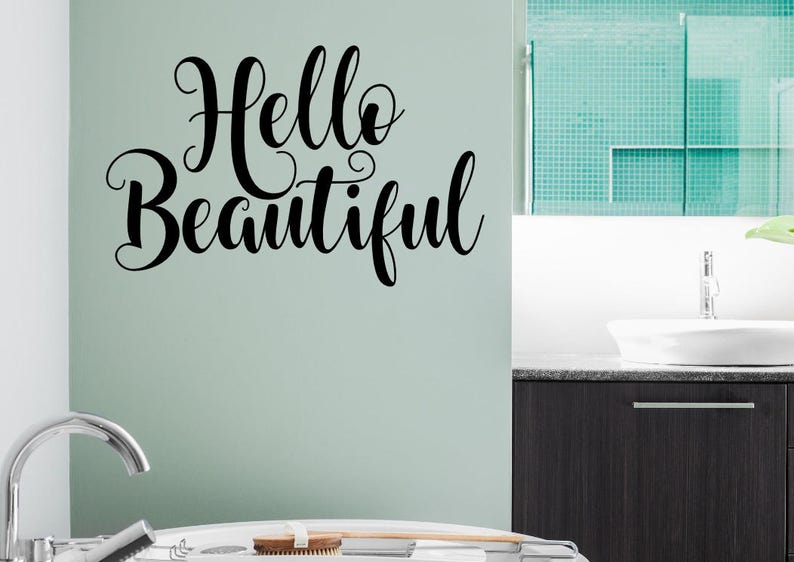 Hello Beautiful Wall Decal Hello Beautiful Wall decor Etsy