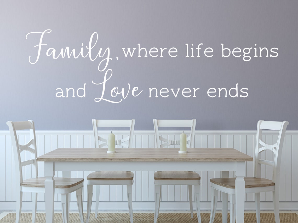 Family Where Life Begins Decal- Family Wall Decal- Family Where Life ...