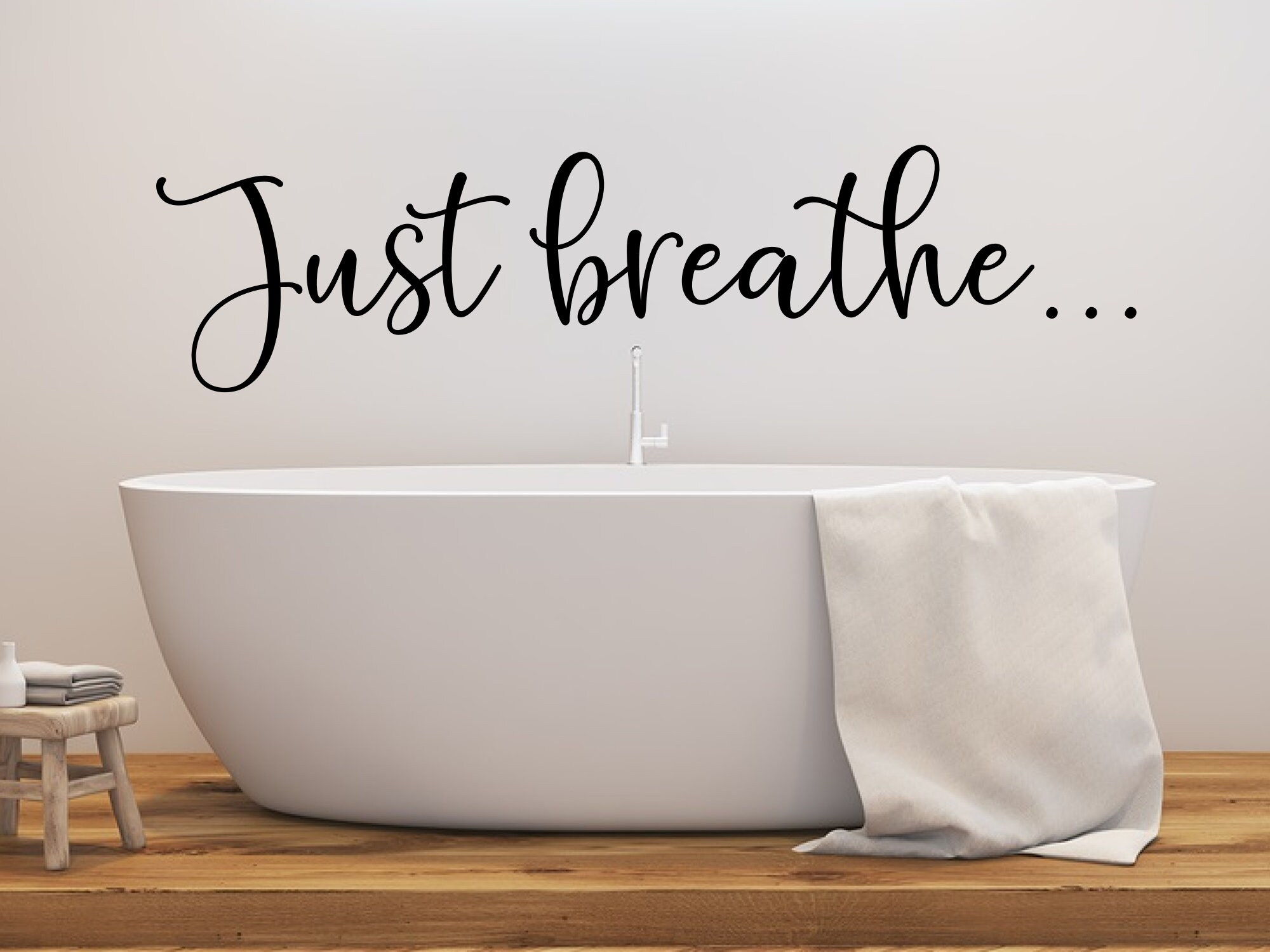 Just Breathe Wall Decal Breathe Decal Massage Therapist Etsy
