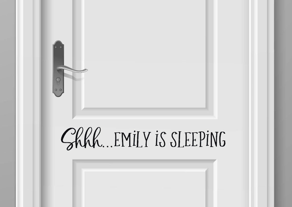Baby Sleeping Decal Nursery Door Decal Baby Sleeping Door Etsy