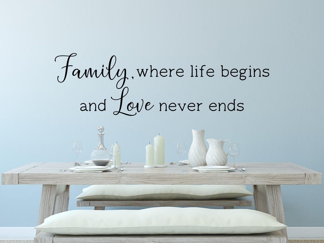 Family Where Life Begins Decal- Family Wall Decal- Family Where Life ...