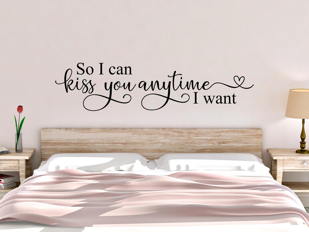 Romantic Kiss Vinyl Wall Decal - Bedroom Decor - Etsy