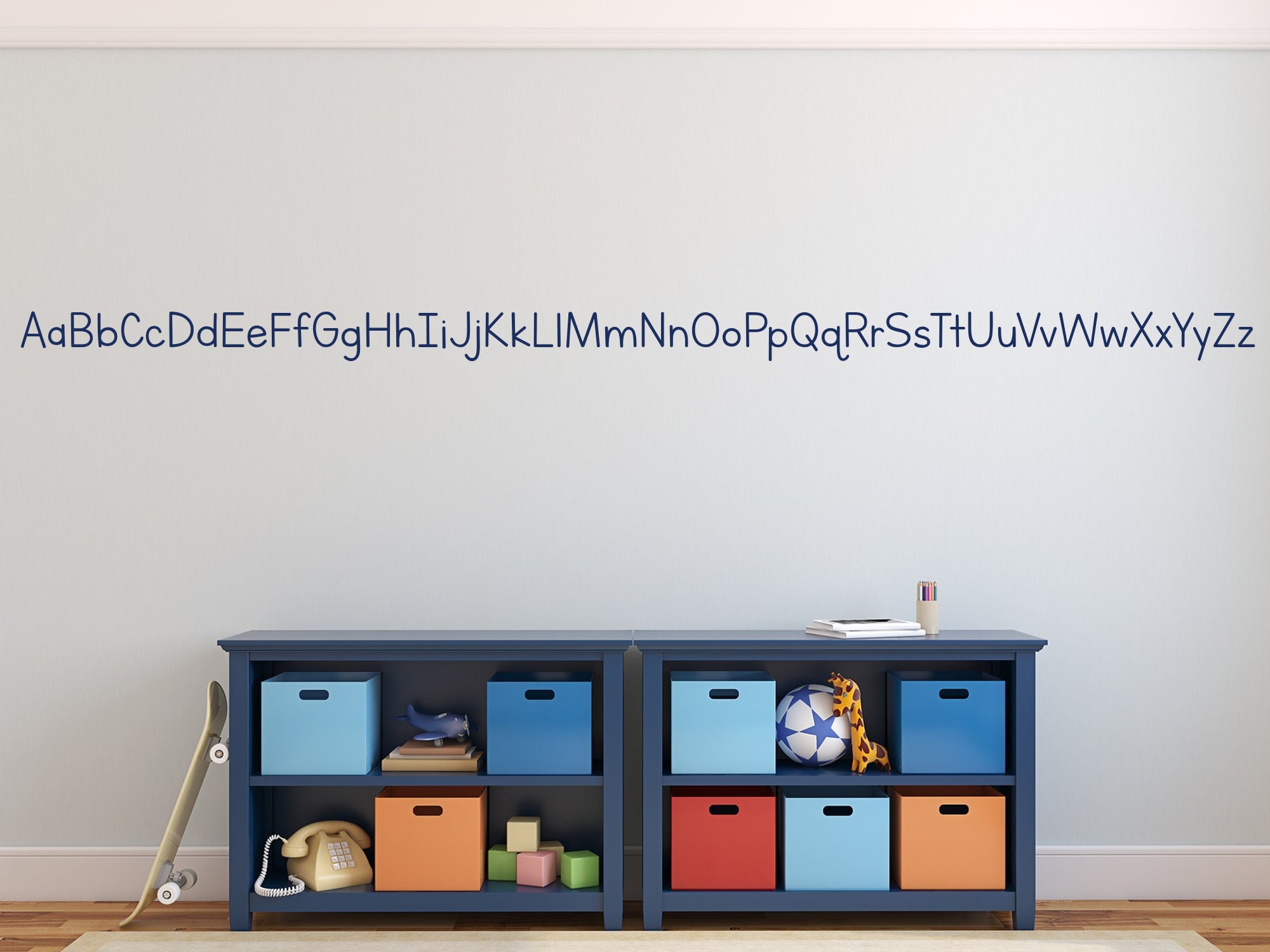 Abc Wall Decals Alphabet Decals Abc Wall Decor Abc Border Etsy