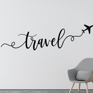 Adesivo da viaggio - Adesivo da parete da viaggio - Adesivo in vinile da viaggio - Foto da parete da viaggio - Decorazione da parete da viaggio - Cartello da viaggio - Decorazione da viaggio - Adesivo da viaggio