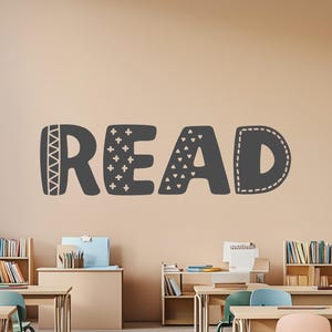 One Color Read Decal - Read wall decal - Reading nook wall decal - Classroom wall decal - Reading decor - Read wall sticker - Reading decal image 1
