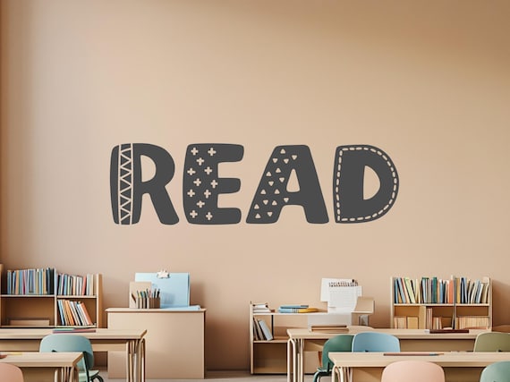 One Color Read Decal - Read wall decal - Reading nook wall decal - Classroom wall decal - Reading decor - Read wall sticker - Reading decal