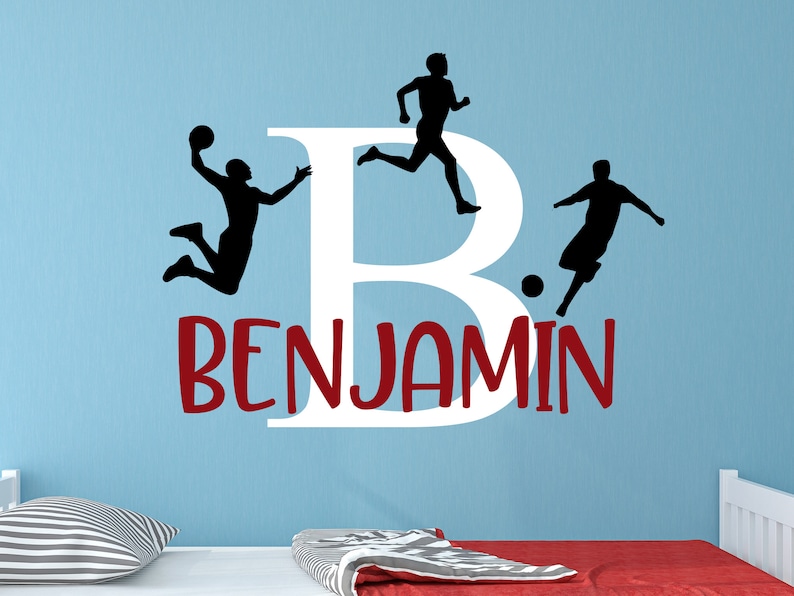 Sports name wall decal Sports wall decal Sports wall decal Etsy