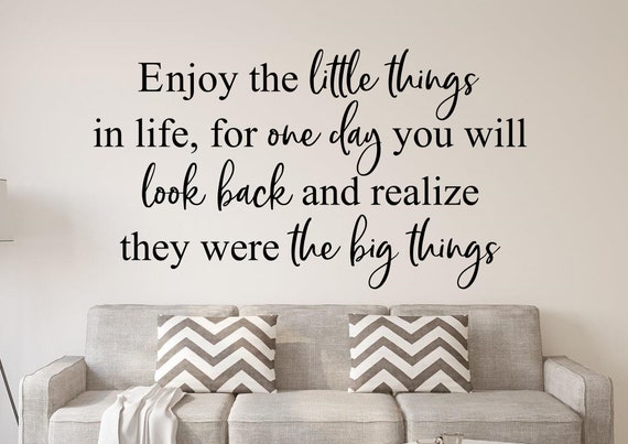 Enjoy the little things wall art vinyl decal/sticker custom words decor entryway Enjoy the little things wall art vinyl decal/sticker custom words decor entryway