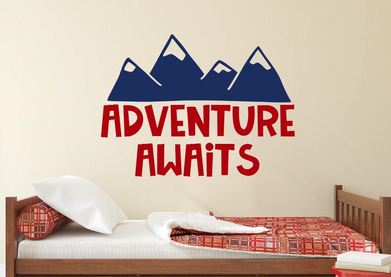 Mountain Nursery Decal - Adventure Awaits Nursery Decal - Mountain Wall ...