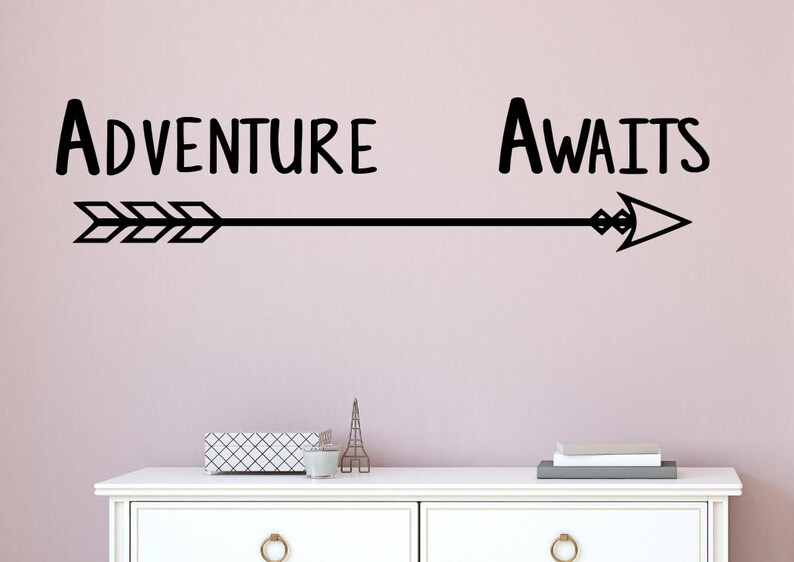 Adventure Awaits Traveller wall sticker Inspirational Arrow