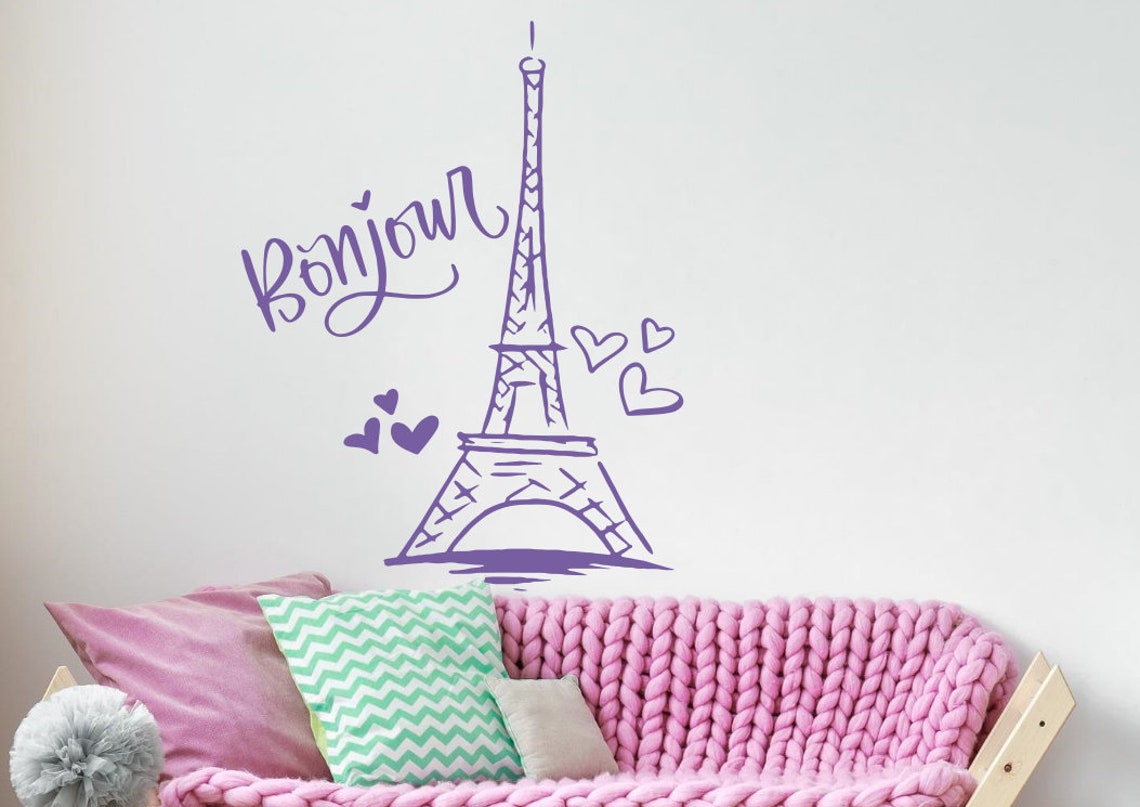 Eiffel Tower Wall Decal Paris Wall Decal Eiffel Tower Wall Etsy