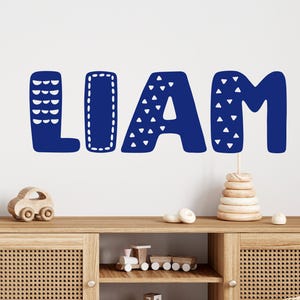 Name wall decal kids - Fun  Name wall decal- Name decal kid&#39;s room - Block letter name decal- Custom name decal -Nursery name decal