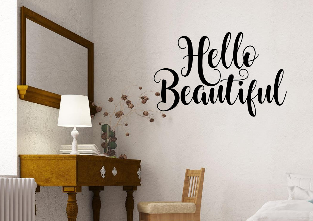 Hello Beautiful Wall Decal Hello Beautiful Wall Decor Etsy