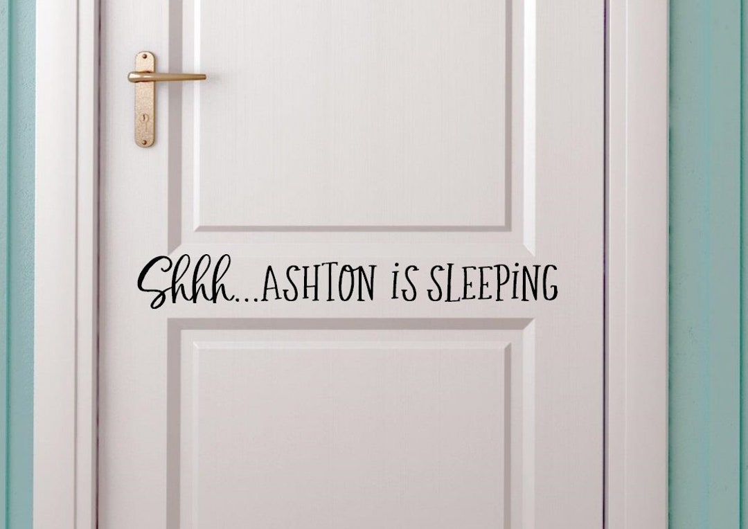 Baby Sleeping Decal Nursery Door Decal Baby Sleeping Door Etsy