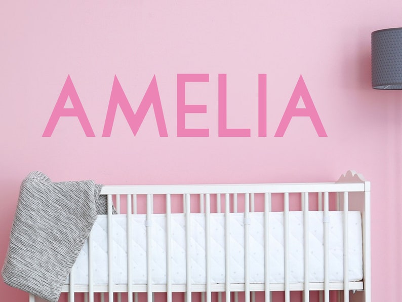 Name Wall Decal Modern Name Decal Boys Name Wall Decal Etsy