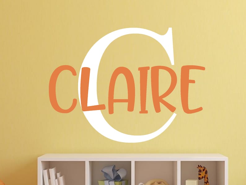Custom Name Wall Decal Name and Letter Wall Decal Cute Font Etsy