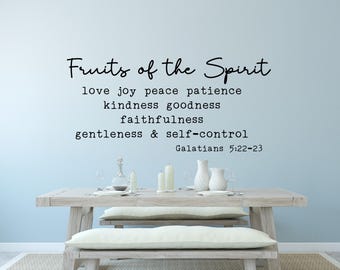 Fruits of the Spirit wall decal - Christian scripture wall decor