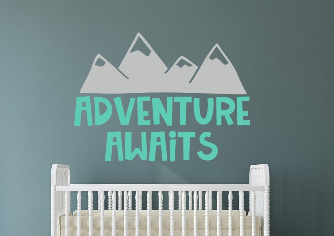 Mountain Nursery Decal - Adventure Awaits Nursery Decal - Mountain Wall ...