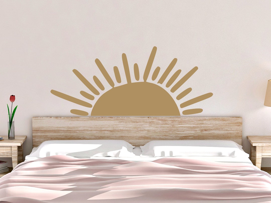 Half Sun Wall Decal - Half Sun Vinyl Decal - Half Sun Decal - Boho Sun ...
