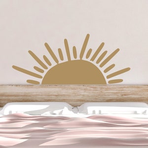 Boho Half Sun Wall Decal: Sunshine Vinyl Sticker