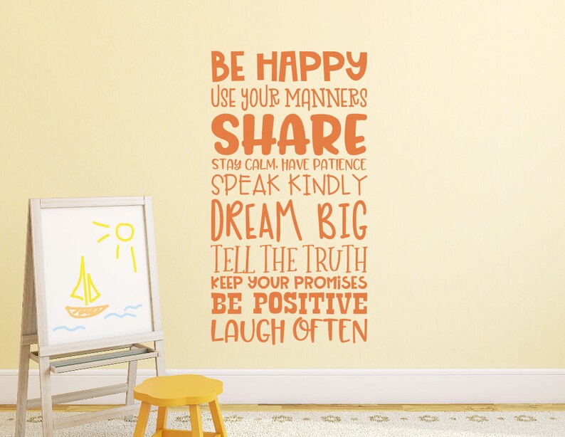Word Collage Kids Word Collage Wall Decal Classroom Rules - Etsy