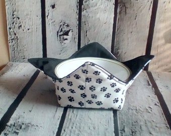 Microwave Bowl Cozy, Paw Print Soup Bowl Cozy