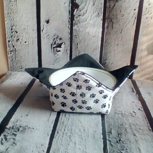 Microwave Bowl Cozy Paw Print Soup Bowl Cozy Etsy
