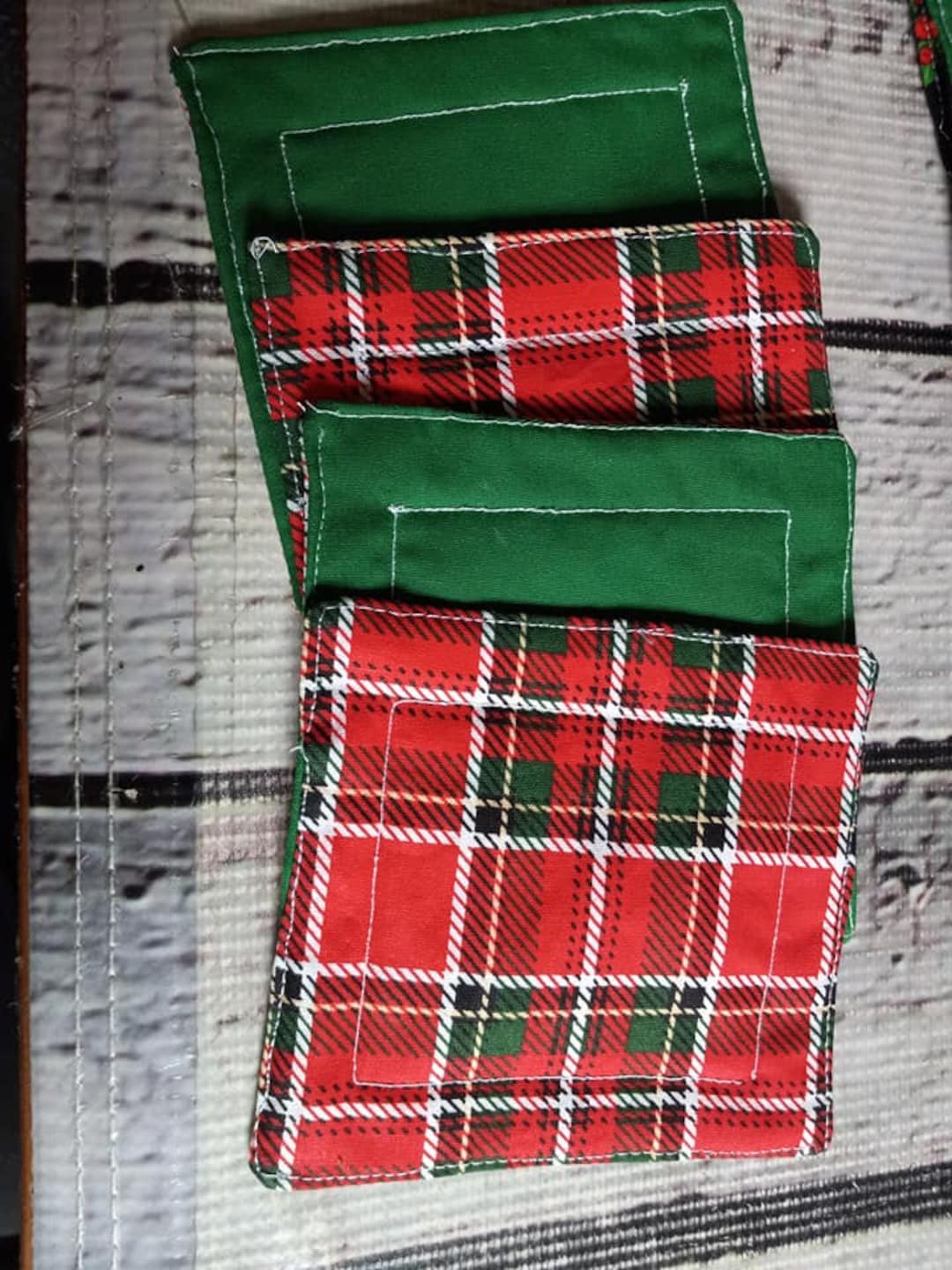 Christmas Fabric Coasters Etsy