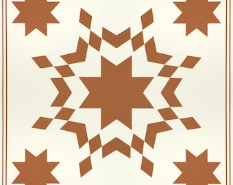 Barn Quilt,PRAIRIE STAR Hand-painted Barn Quilt, Hand-crafted Barn Quilt, Custom Barn Quilt, Americana Barn Quilt, 3X3 Barn Quilt,