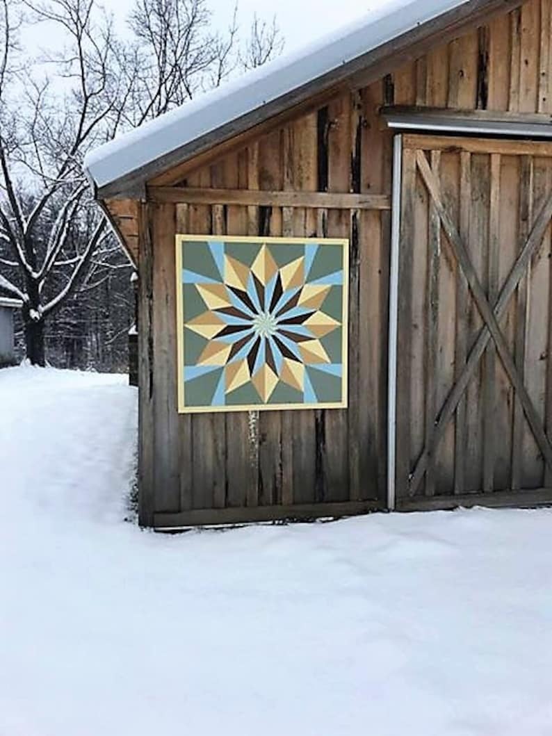 Barn Quiltsunburst Handpainted Barn Quilt Handcrafted Barn Etsy