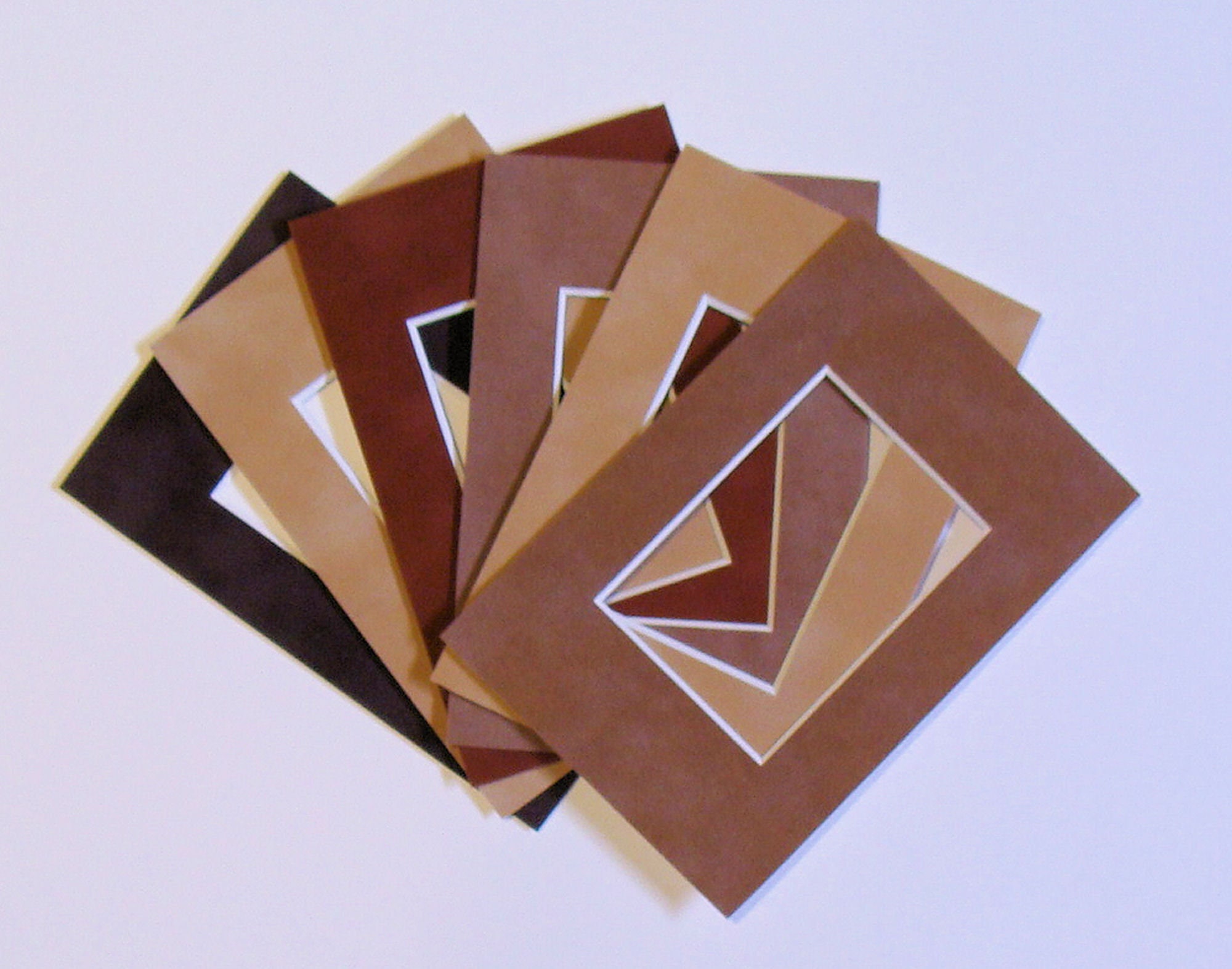 Pack of 10 Brown Suede Precut Acid-Free Matboard Set with Clear