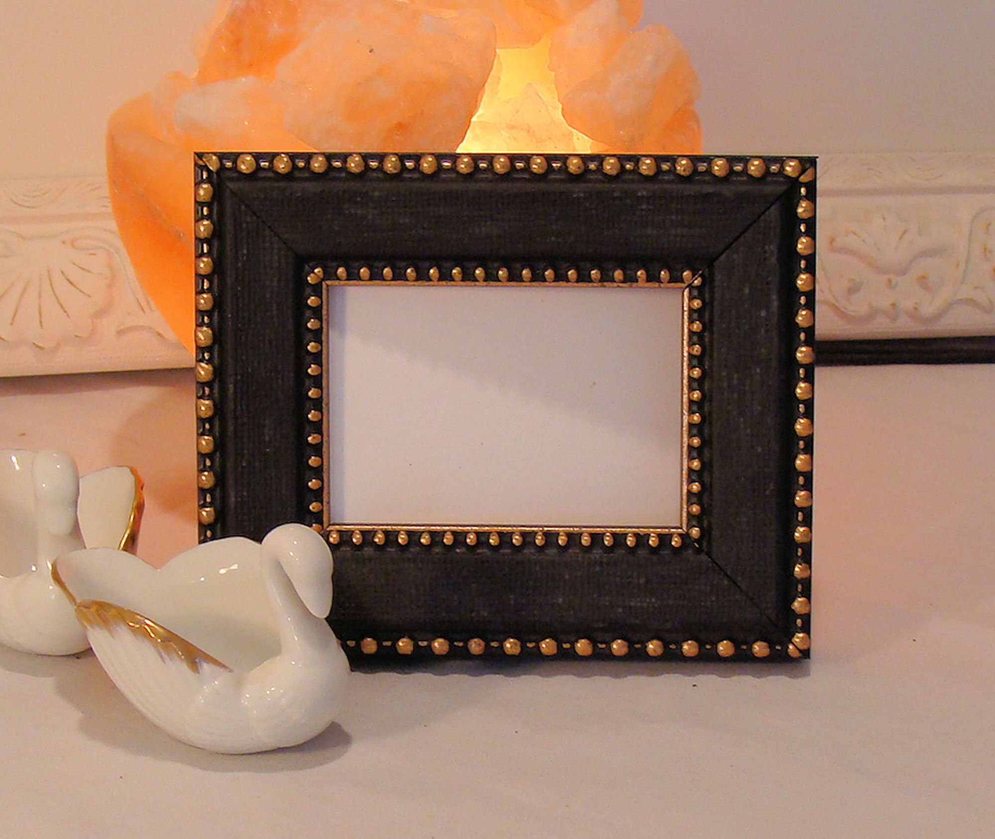 Picture Frame Black Gold Bead Trim For Art Cards Aceo S Trading Cards Small Prints Wallet Photos 2 5 X 3 5 Museum Glass Contemporary