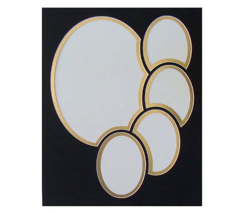 Picture Framing Mat With 5 Oval Openings: Fits 14x18 Inch Frame ...