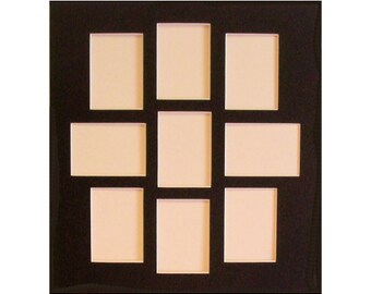 Picture Frame Mat Nine 2.25 By 3.25 Inch Collage Openings for ACEOs Photos Trading Cards  Conservation Quality Choose Color  12 x 13 Inch