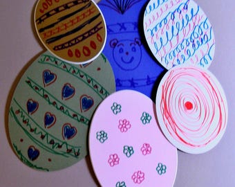 Kids Easter Egg Craft:  48 Matboard Shapes To Color or Paint, Size Variety