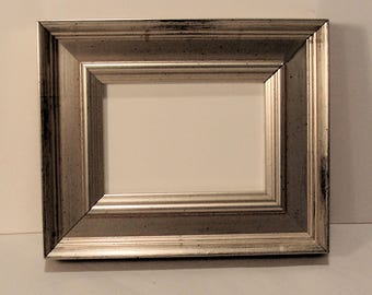 Silver Finished Wood Picture Frame: Holds 2.5 x 3.5 ACEOs, Photos, Trading Cards, Etc., Museum Glass