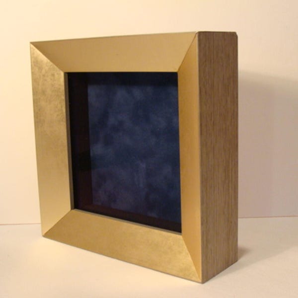 German Silver Shadow Box Frame: Holds Object Up To 4x4 Inch 3/4" Deep, Museum UV Protection Glass
