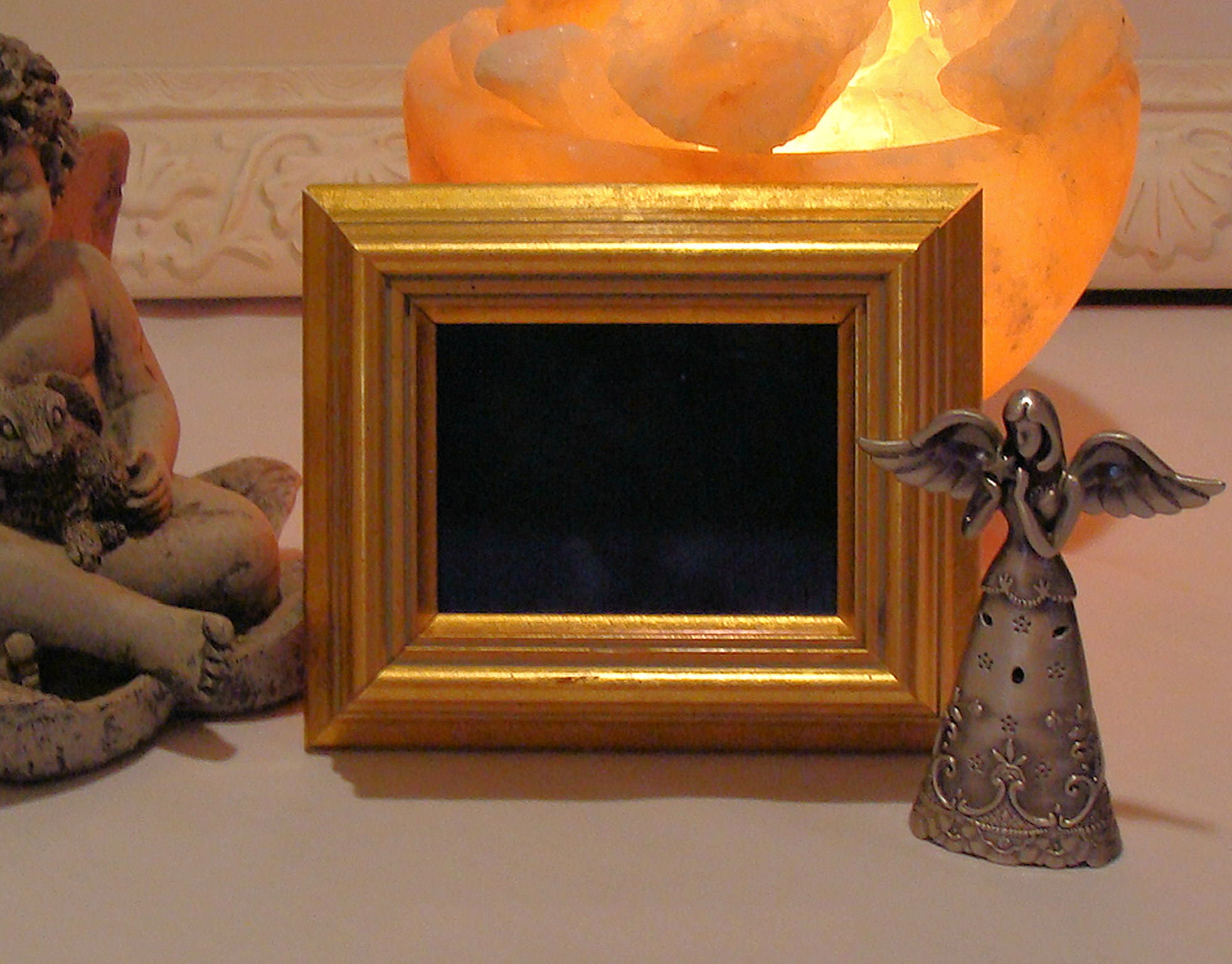 Gold Shadow Box Picture Frame 1/2 Deep Holds Keepsakes, Jewelry, Coins