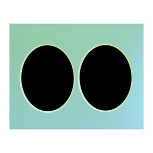 Double Picture Frame Mat with Two Oval Openings: Fits 16x20" Frame, for 8 x10"Photos, Conservation Quality
