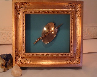 Copper Leaf Shadowbox Picture Frame Hand Gilded Antique Look for Keepsakes Up to 5.5 x6.5 Inches AR Glass Color Choice Backing 5/8" Deep