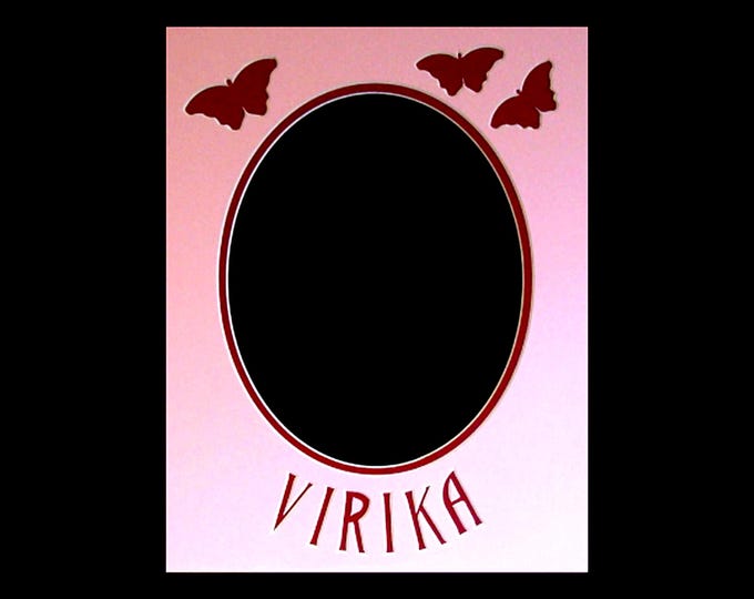 Featured listing image: Fancy Photo Mat for 11x14 Picture Frame Personalize Name or Date Holds 8 x10 Photo Conservation Quality Choose Colors for Double Matting