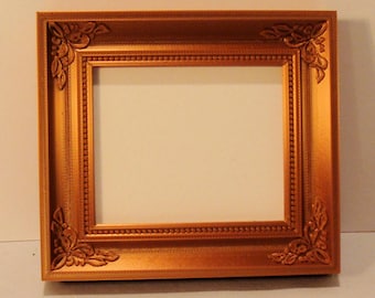 Copper Toned Small Picture Frame: Antique Look Holds 2.5 Inch x 3. Inch Wallet Sized Art or Photo